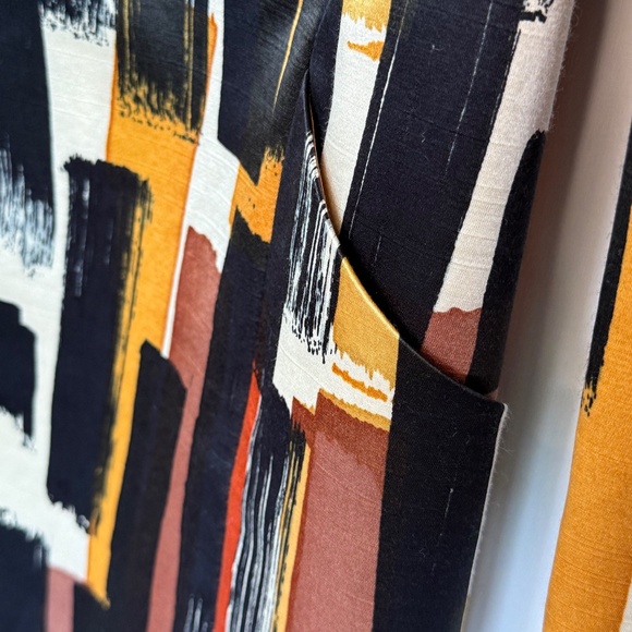 Etcetera Colorful print midi jacket,  sz 4, Like New, side pockets - Picture 3 of 6